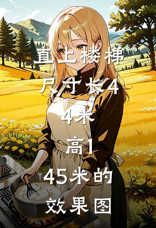 直上楼梯尺寸长4.4米,高1.45米的效果图